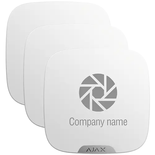 AJAX 10XAJ-BRANDPLATES-W - Pack 10 cubiertas personalizables para sirena exterior - Personalizable sin coste adicional en Visiotech