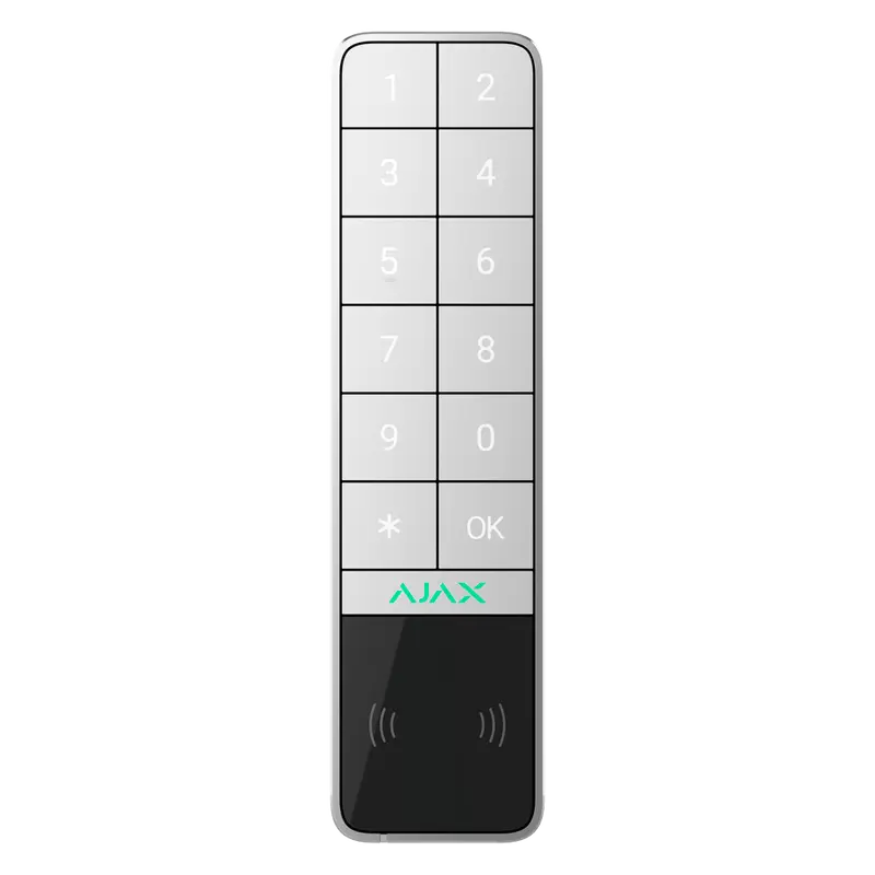 AJAX AJ-KEYPADOUTDOOR-W - Teclado para exterior IP66/IK08 con lector RFID - Armado/desarmado total o por grupos