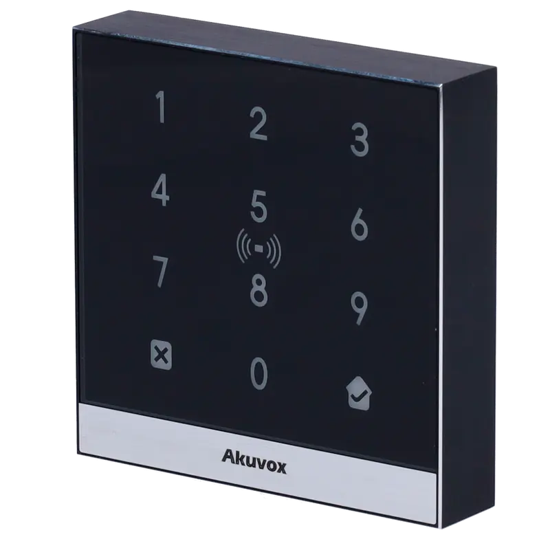 AKUVOX AK-A02S - Control de acceso IP65 IK07 - Tarjeta EM/MF, NFC y PIN - 1 relé - 20.000 usuarios - 100.000 registros