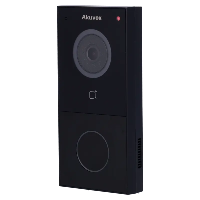 AKUVOX AK-E12W-BLACK - Videoportero IP en superficie - Cámara 2 Mpx - Audio bidireccional - Apertura con tarjeta MF, NFC y BLE - 1 relé