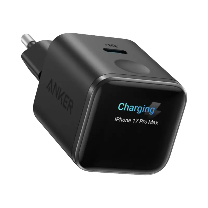 ANKER ANK-121-45W1C-B - Mini Cargador USB - Potencia 45W - Carga rápida GaN - Display inteligente - Salidas 1x USB-C