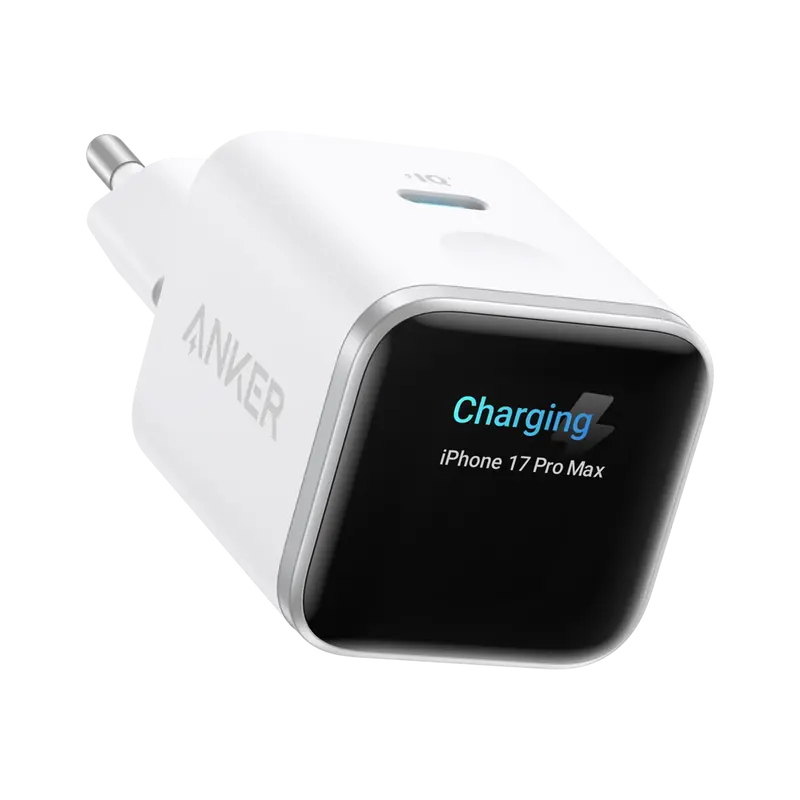 ANKER ANK-121-45W1C-W - Mini Cargador USB - Potencia 45W - Carga rápida GaN - Display inteligente - Salidas 1x USB-C