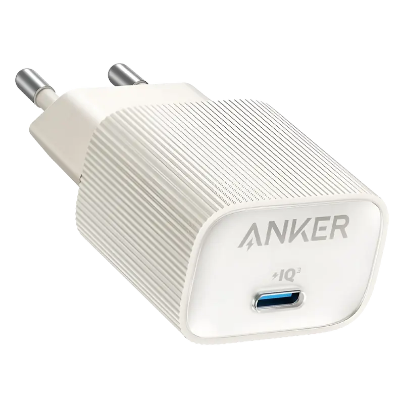 ANKER ANK-2337-30W1C-W - Cargador USB - Potencia 30W - Carga rápida - Salidas 1x USB-C - Color blanco - Ultracompacto