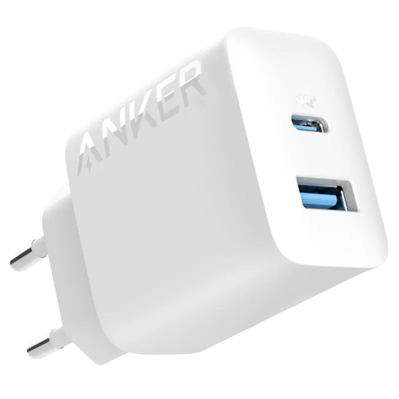 ANKER ANK-234-WCHARGER-20W1A1C-W - Cargador USB - Potencia 20W - Carga rápida - Salida USB-C y USB-A - Color blanco