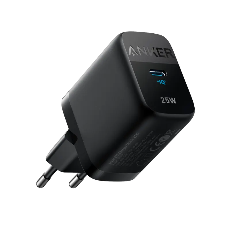 ANKER ANK-312-WCHARGER-25W1C-B - Cargador USB - Potencia 25W - Carga rápida - Salida USB-C - Color negro