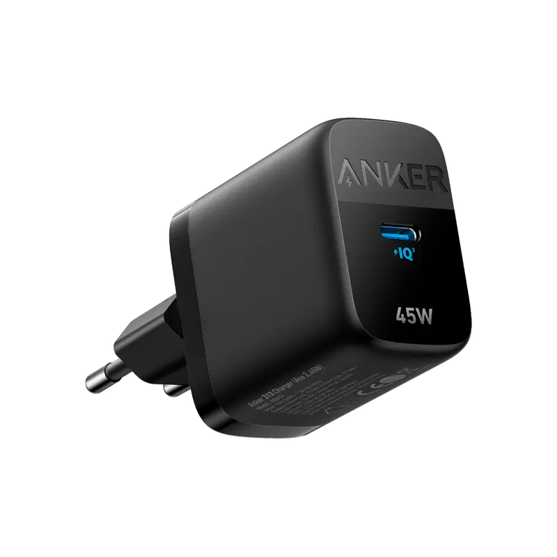 ANKER ANK-313-WCHARGER-45W1C-B - Cargador USB - Potencia 45W - Carga rápida - Salida USB-C - Color negro