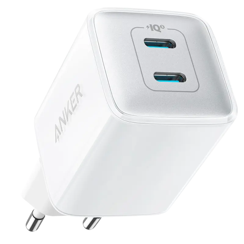 ANKER ANK-521-WCHARGER-40W2C-W - Cargador USB - Potencia 40W - Carga rápida - Salidas 2x USB-C - Color blanco