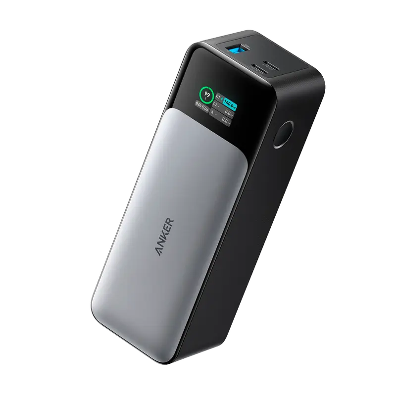 ANKER ANK-737-POWERCORE-B - Anker Power bank con pantalla digital - Capacidad 24000mAh - Entrada USB-C - Salidas 2x USB-C, USB-A