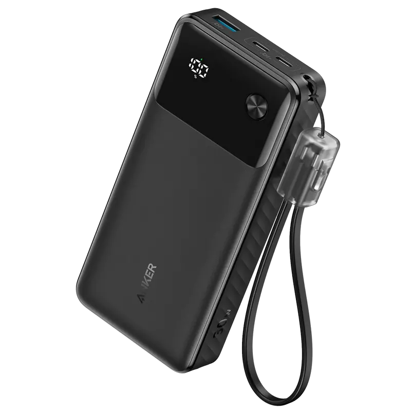 ANKER ANK-A1384-B - Anker Power bank con pantalla - Capacidad 20000mAh - Entradas 2x USB-C - Salidas 2x USB-C, USB-A