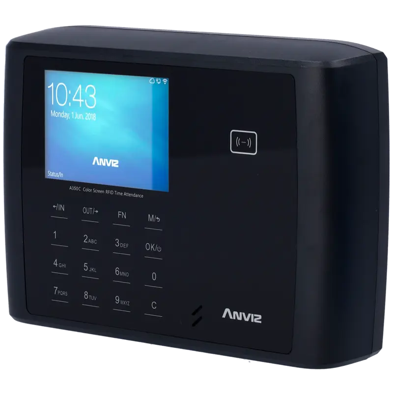 ANVIZ A350C-BT-WIFI - Control de presencia - Tarjeta EM/MF y PIN - 3.000 usuarios - 100.000 registros