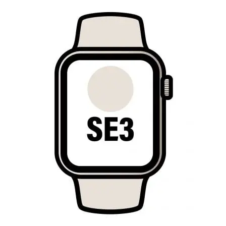 Apple Watch SE3/ GPS/ Cellular/ 40mm/ Caja de Aluminio Blanco Estrella/ Correa Deportiva Blanco Estrella M/L