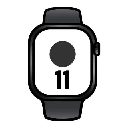 Apple Watch Series 11/ GPS/ 42mm/ Negro Azabache/ Correa Deportiva Negra (M/L)