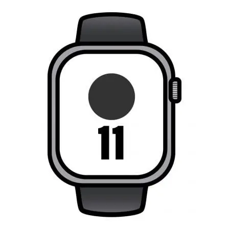 Apple Watch Series 11/ GPS/ Cellular/ 46mm/ Aluminio Gris Espacial/ Correa Deportiva Negra M/L