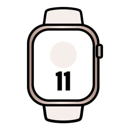 Apple Watch Series 11/ GPS/ Cellular/ 46mm/ Oro Rosa/ Correa Deportiva Rosa Rubor S/M