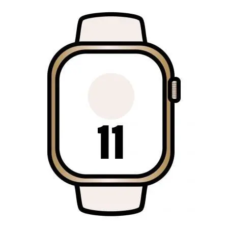 Apple Watch Series 11/ GPS/ Cellular/ 46mm/ Titanio Dorado/ Correa Deportiva Rosa Rubor M/L
