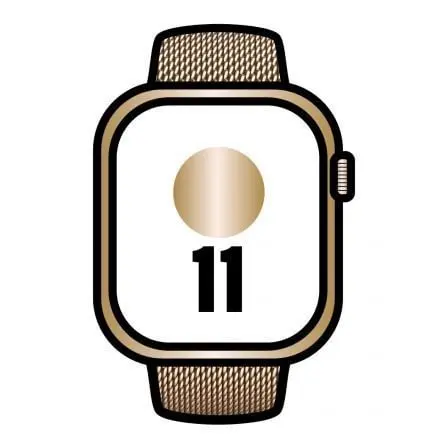 Apple Watch Series 11/ GPS/ Cellular/ 46mm/ Titanio Dorado/ Correa Milanese Dorada Loop M/L