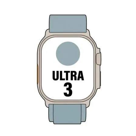 Apple Watch Ultra 3/ GPS/ Cellular/ 49mm/ Caja de Titanio Natural/ Correa Loop Alpine Azul Claro L