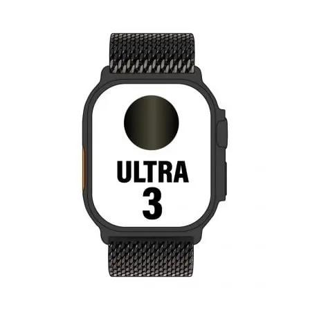 Apple Watch Ultra 3/ GPS/ Cellular/ 49mm/ Caja Titanio Negro/ Correa Milanese Negra L