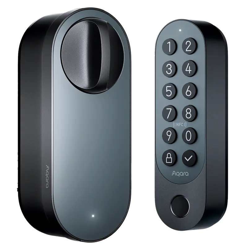 AQARA AQ-EL-D02D-B - Aqara Cerradura inteligente U200 Gris - Teclado inalámbrico con lector de huella por IA