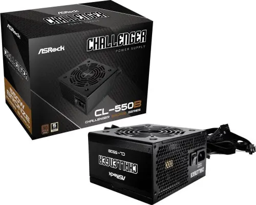 ASRock FUENTE ALIMENTACION ASROCK CL-550B,PSU,550W,80 PLUS BRONZE,120MM,ACTIVE PFC,PCI-E (6+2 pin)x4,SATA (5 pin)x4