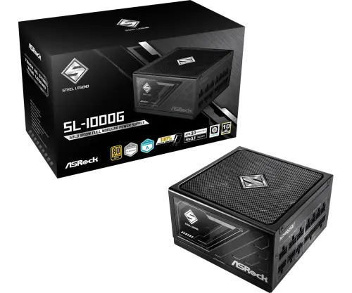 ASRock FUENTE ALIMENTACION ASROCK SL-1000G,PSU,1000W,80 PLUS GOLD,135MM,MODULAR,PCI-E 5.1 (12+4pin)x1,PCI-E (6+2 pin)x3,SATA (5 pin)x9