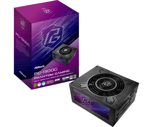 Asrock Phantom Gaming PG-1300G unidad de fuente de alimentación 1300 W 20+4 pin ATX ATX Negro