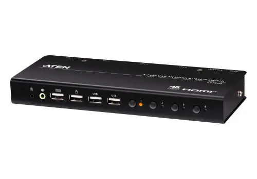 ATEN 4-PORT USB 4K HDMI KVMP SWITCH WITH USB PERIPHERAL SUPPORT