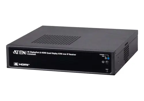 ATEN PREMIUM MODEL (CONSULTAR) USB 4K HDMI AND DISPLAYPORT QUAD-DISPLAY KVM OVER IP RECEIVER WITH MULTI-VIEWER AND VIRTUAL MACHINE