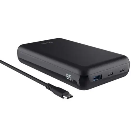 Batería Externa/Powerbank Trust Laro 20000mAh/ 100W/ Negra/ Compatible con Portátiles