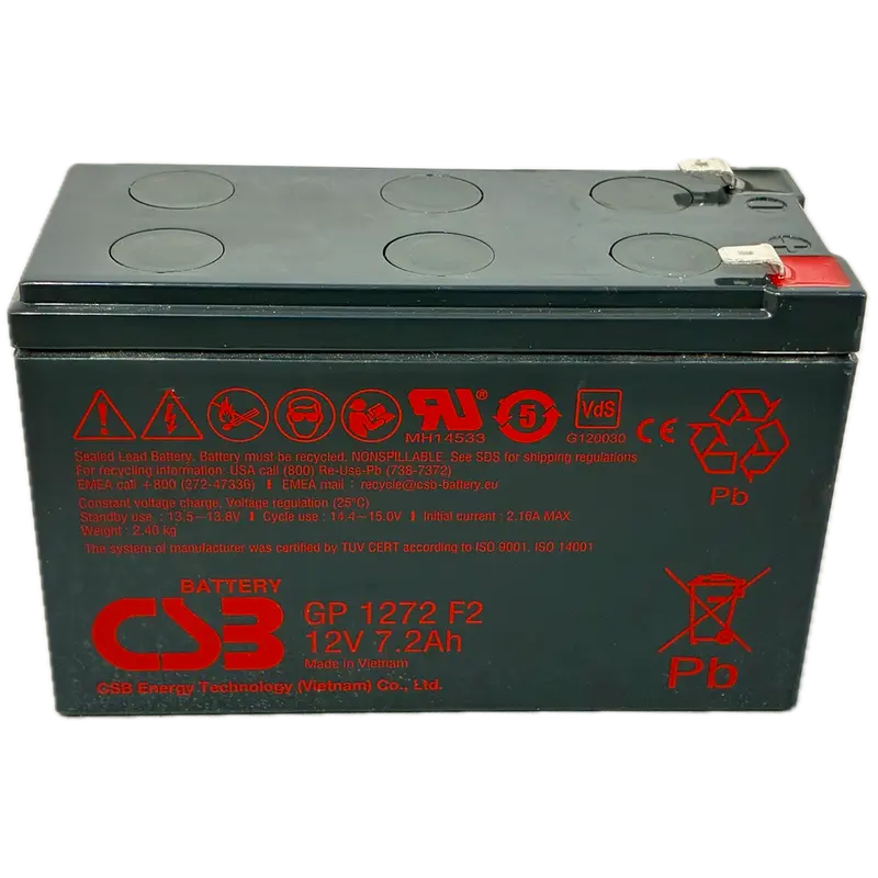 BLANCA BATT-1272-CSB - Batería CSB recargable - Tecnología Plomo-Ácido AGM - Tensión 12V - Capacidad 7.2Ah