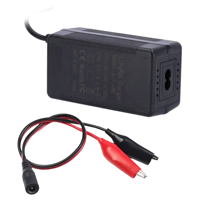 BLANCA BATT-LI-CHARGER-3A - Cargador para baterías de Litio LiFePO4 - Salida DC 14.6V / 3A - Entrada AC - LED indicador de carga