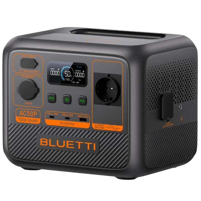 BLUETTI BL-AC50P - Batería portátil Bluetti - Gran capacidad 504Wh (18Ah) - Potencia pico 1200W - Salidas y formas de recarga múltiples