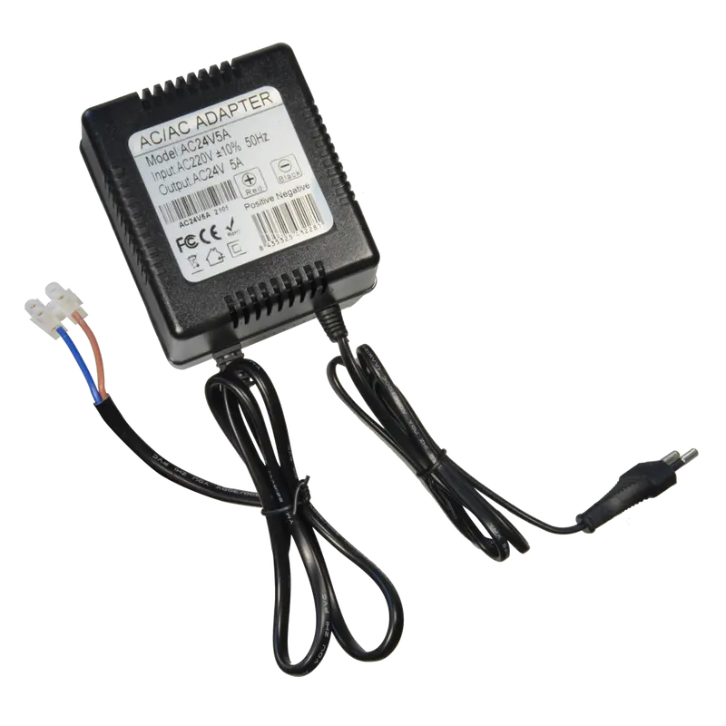 BRANDED Transformador AC/AC - Entrada AC 230 V - Salida AC 24 V 5 A - Longitud de cables 1 m - 102 (Al) x 120 (An) x 80 (Fo) mm - 1870 g