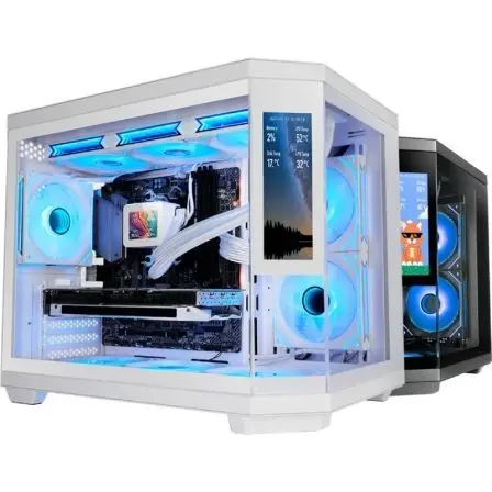 Caja Gaming Minitorre Mars Gaming MC-3TCORELCDM/ Blanca