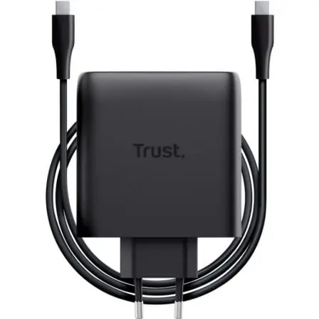 Cargador de Pared GaN Trust Maxo 100W/ 2xUSB Tipo-C/Incluye Cable USB Tipo-C/ 100W