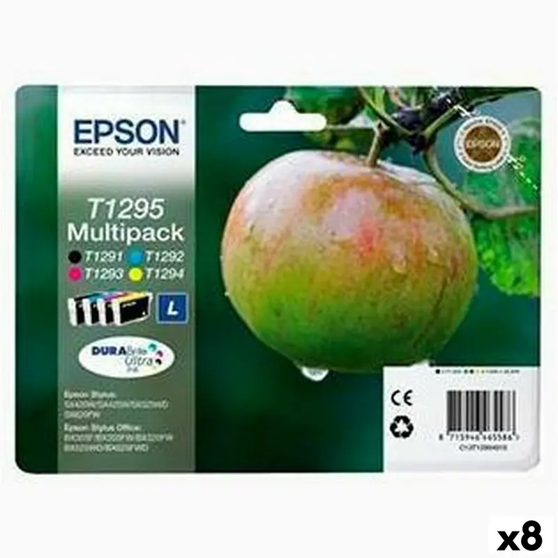 Cartucho de Tinta Compatible Epson T12914011 + T12924011 + T12934011 + T12944011 Negro/Cian/Magenta/Amarillo (8 Unidades)
