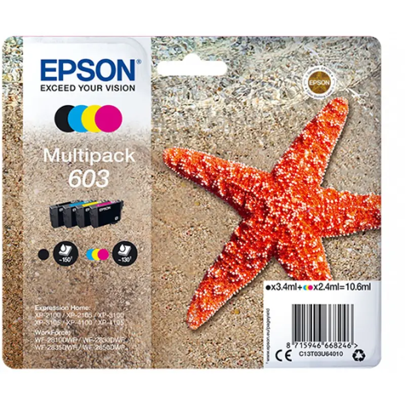 Cartucho de Tinta Original Epson 603 Multicolor Negro/Cian/Magenta/Amarillo