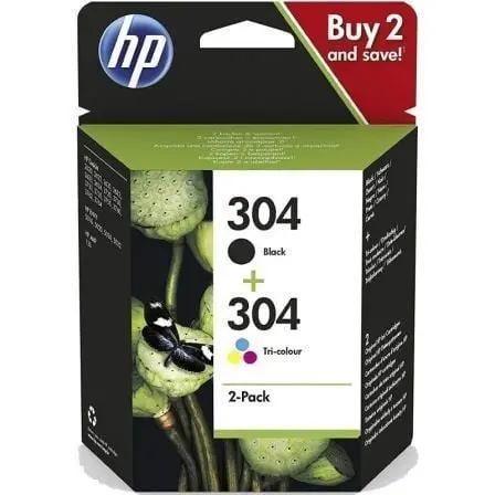Cartucho de Tinta Original HP nş304 Multipack/ Negro/ Tricolor