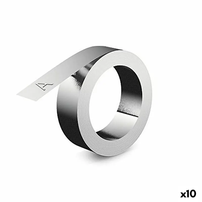 Cinta Laminada para Rotuladoras Dymo 31000 Rhino™ 12 mm Aluminio (10 Unidades)