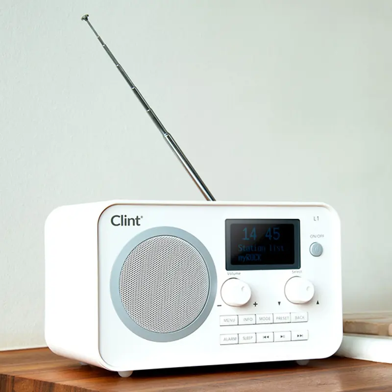 Clint L1 blanco - radio DAB+/FM con Bluetooth y alarma