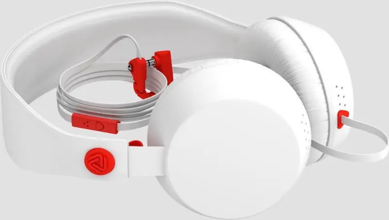 Coloud The Knock Blocks - auriculares de diadema blancos y rojos