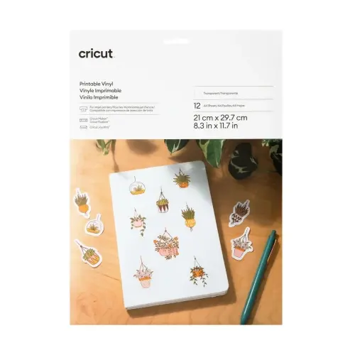 Cricut Printable Vinyl A4 transparente (12 hojas)