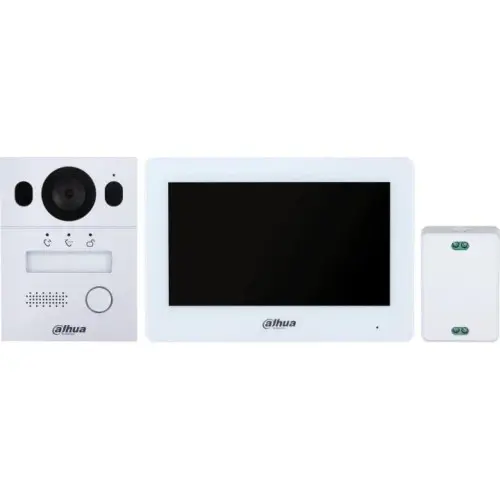 Dahua (DHI-KTX01(S)/DHI-VTO2003F/DHI-VTH5123H-W-S2) DAHUA KIT VIDEOPORTERO PARA INSTALACION EN SUPERFICIE, 2 HILOS, IP65, IK07
