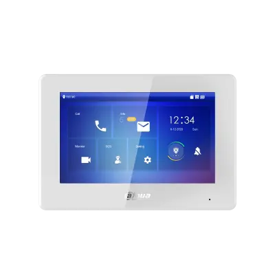 Dahua (DHI-VTH5422HW) MONITOR INTERIOR 7" DE SUPERFICIE PARA VIDEOPORTERO IP DE 2-HILOS PANTALLA TÁCTIL POE SD 6E 1S ALARMA BLANCO