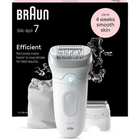 Depiladora Braun Silk Epil Series 7 7-041/ con Batería/ 5 Accesorios