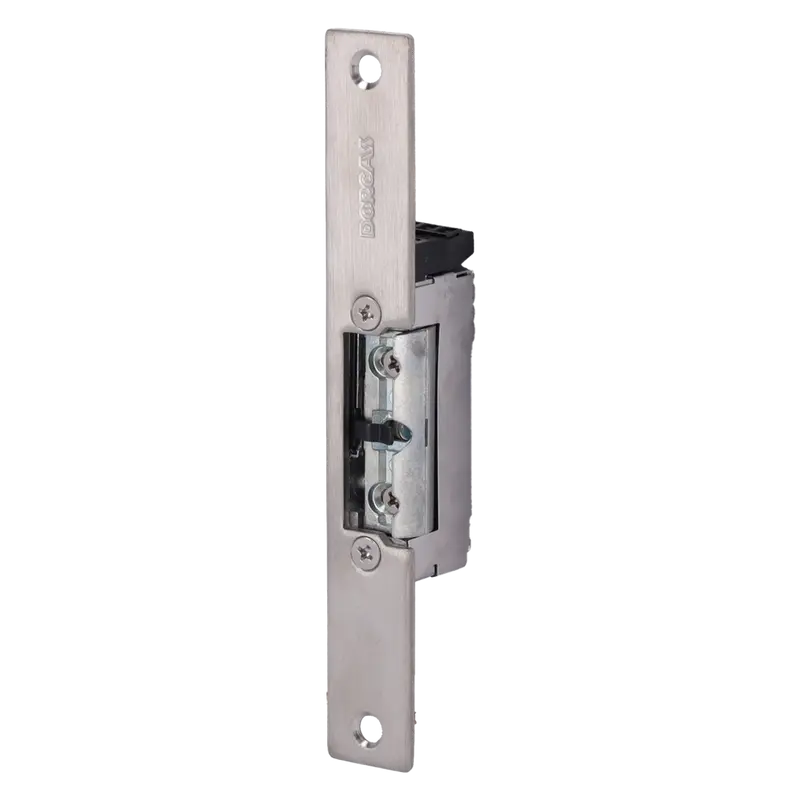 DORCAS DR-99NF-512/SX22 - Abrepuertas eléctrico inoxidable Dorcas - Instalación con corte del marco - Pestillo radial regulable