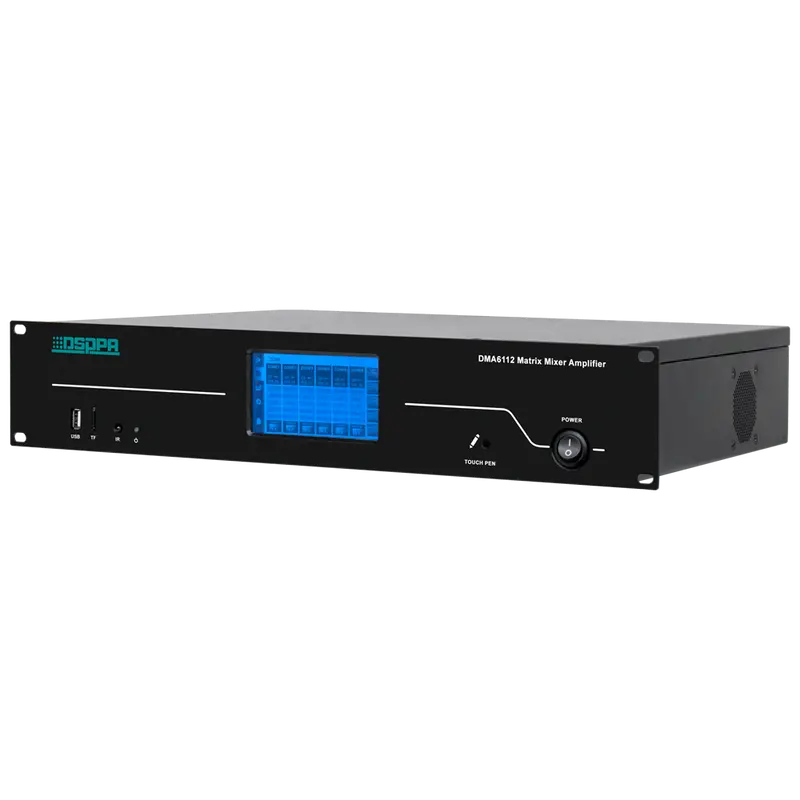 DSPPA-DMA6112 - Matriz mezclador digital - Amplificador 100V - Reproductor USB / Radio FM / Blutooth - Potencia nominal 6 x 120W
