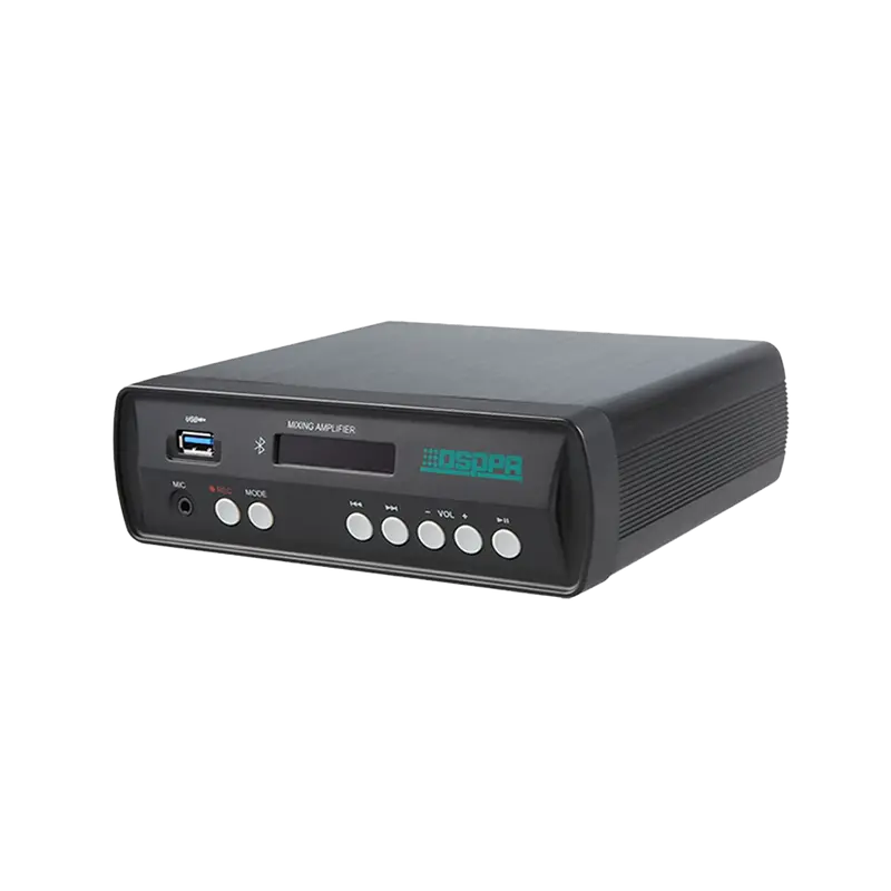 DSPPA-MINI60 - Amplificador mezclador DSPPA - Estéreo baja impedancia 4-16 Ω - 2 canales x 30 W / Clase D