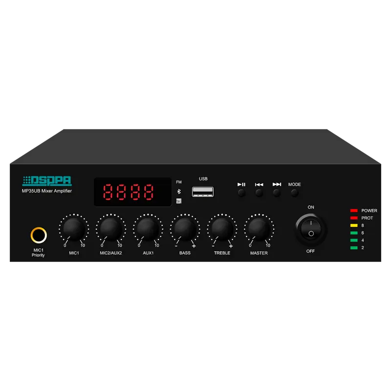 DSPPA-MP120UB - Mini mezclador digital - Amplificador 100V - Reproductor USB / Radio FM / Blutooth - Potencia nominal 120W