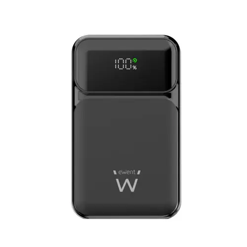 Ewent Power Bank de 65W y 20,000 mAh – Batería Externa de Carga Rápida con Entrada y Salida USB-C